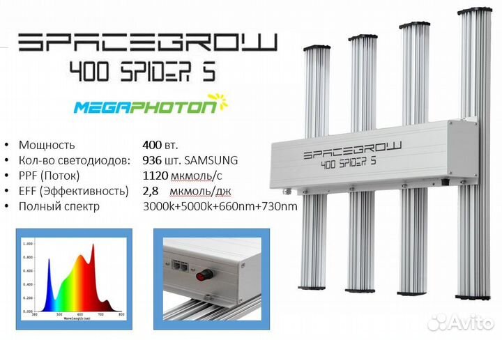 Лампа для фитоосвещения spacegrow spider 400V