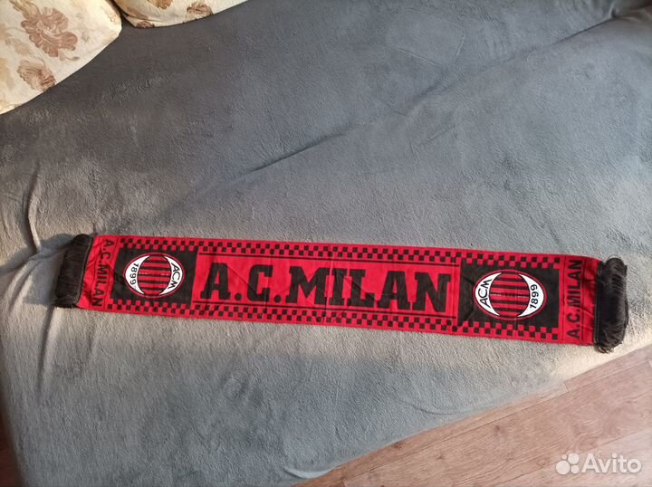 Шарф футбольный ac milan