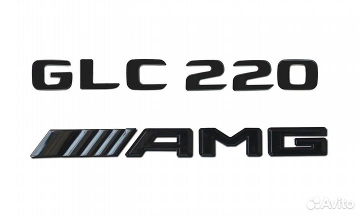Комплект: шильдик Mercedes GLC220 + AMG черн