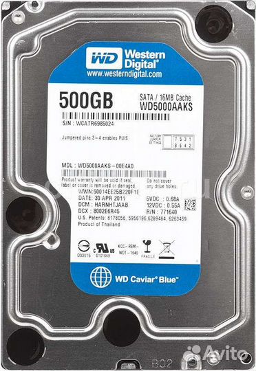 Жесткий диск WD Blue 500Gb (+Win10)
