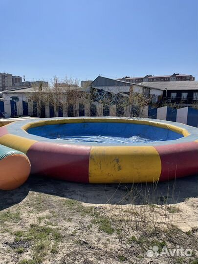 Горка водная со скатом длина 10 м с бассейном