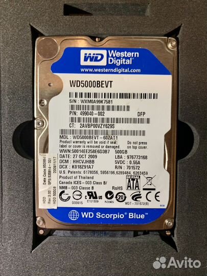 Жесткий диск для ноутбука wd5000bevt - 60ZAT1
