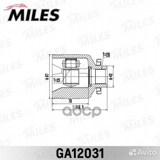 ШРУС внутренний правый KIA sorento 02-09 GA1203