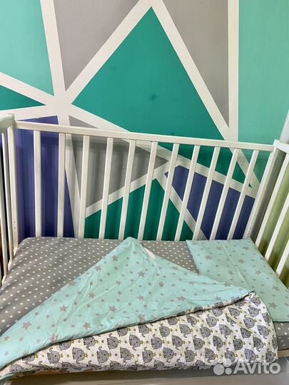 Детское белье в кроватку + кокон