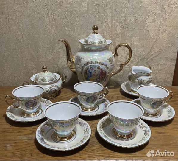 Сервиз кофейный Мадонна Чехия Перламутр Мария-Тере