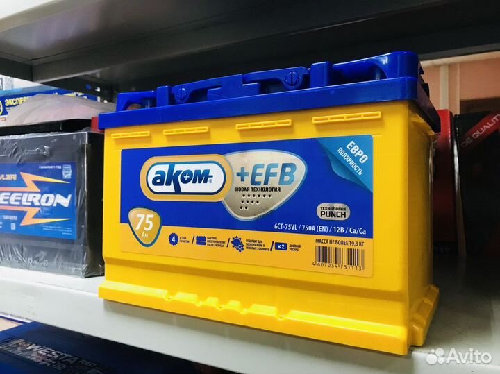 Аккумулятор 75 EFB Аком на Рено Сандеро Дастер