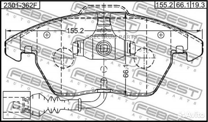 Febest 2301362F колодки тормозные передние
