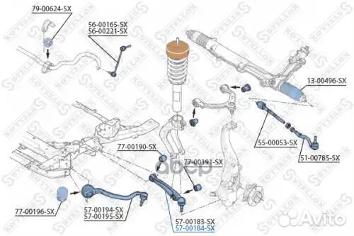 Рычаг нижний правый BMW X5/X6 00 5700184SX