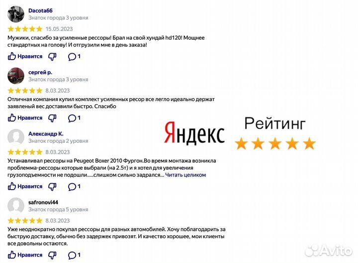 Комплект усиленных рессор Газель