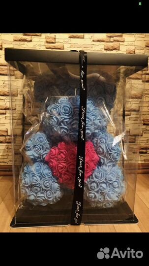 Мишка из роз 36см