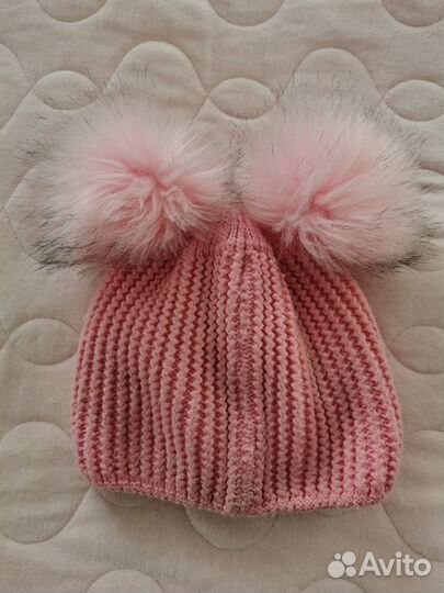 Шапка зимняя со снудом для девочки 5-10 лет