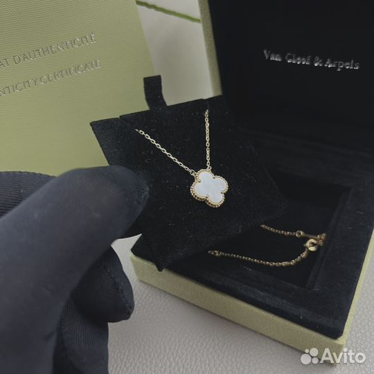 Van cleef подвеска клевер золотая