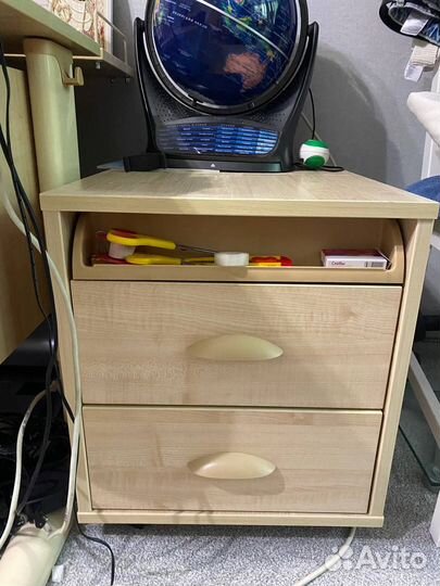 Тумба Дэми тув-09 выкатная на 2 ящика с пеналом