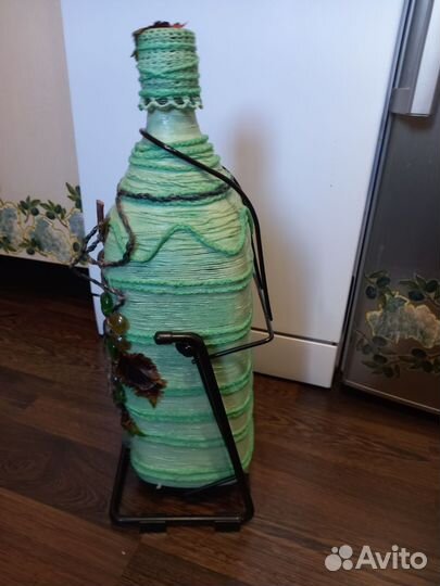 Бутылка стеклянная с декором 5л