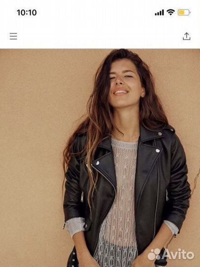 Куртка в Байкерском стиле из искуственой кожи