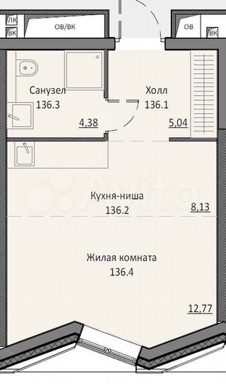 Апартаменты-студия, 30,4 м², 2/16 эт.