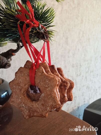 Елочные игрушки новые из ваты, ручная работа