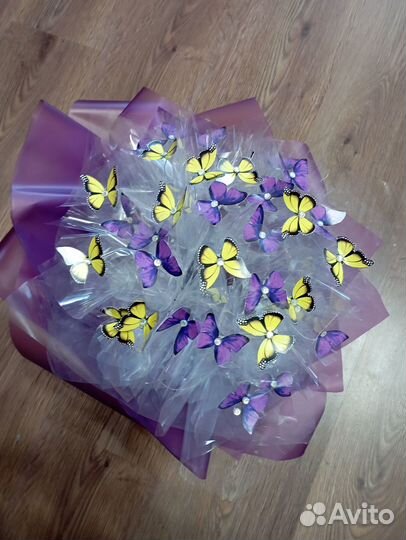 Изготовление букетов из бабочек конфет гипсофилы