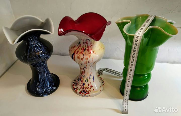 Вазы, бокалы цветное стекло