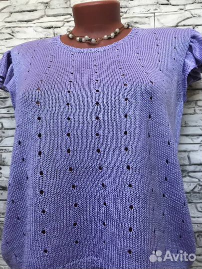 Вязаная женская майка топ