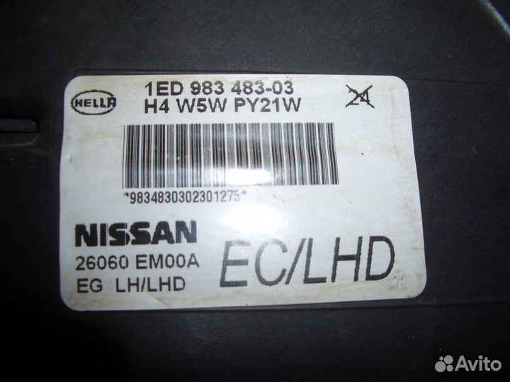 Фара левая Ниссан Тиида с07-14г