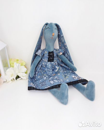 Заяц тильда в платье. Цвет зайки,акулы из Икеи