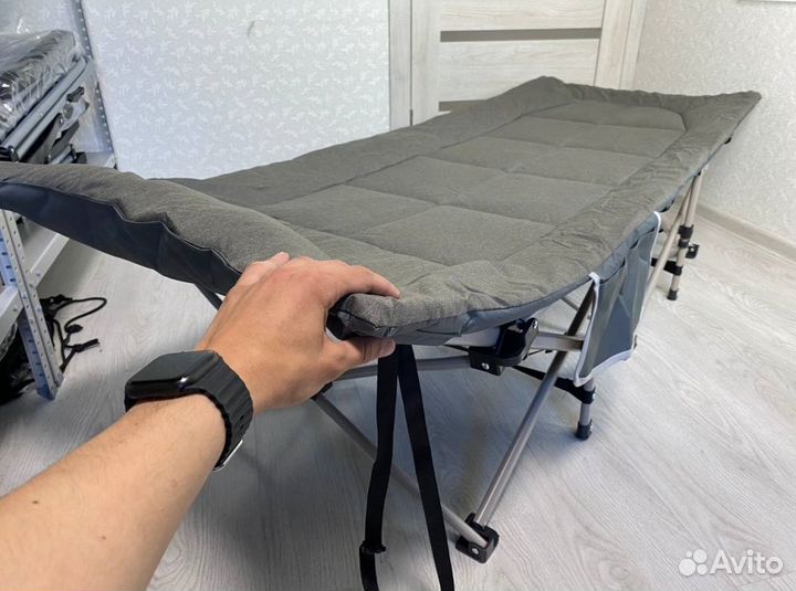 Раскладушка+матрас+усиленная конструкция +карман