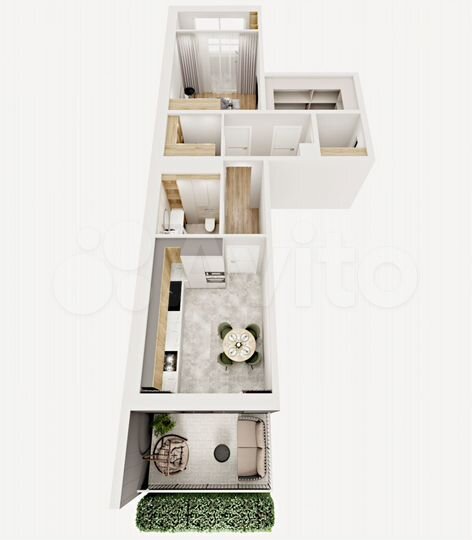 1-к. квартира, 52,7 м², 1/12 эт.