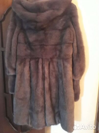 Шуба норковая с капюшоном