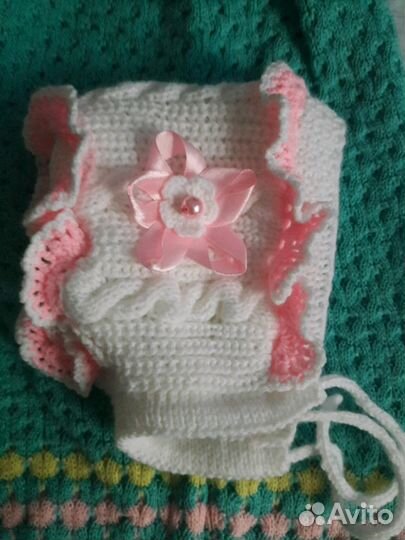 Шапочка-чепчик для новорождённой малышки