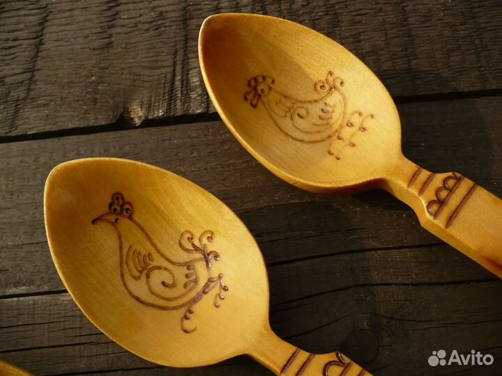Ложки деревянные СССР 5 шт. одним лотом