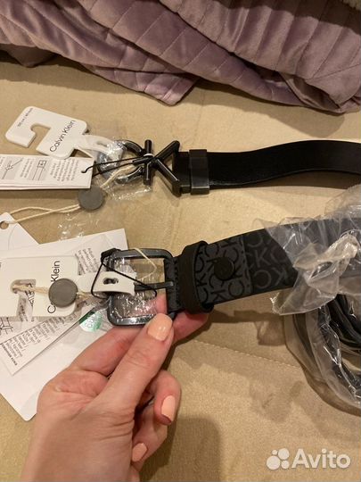 Calvin Klein кожаный ремень мужской, унисекс 100см