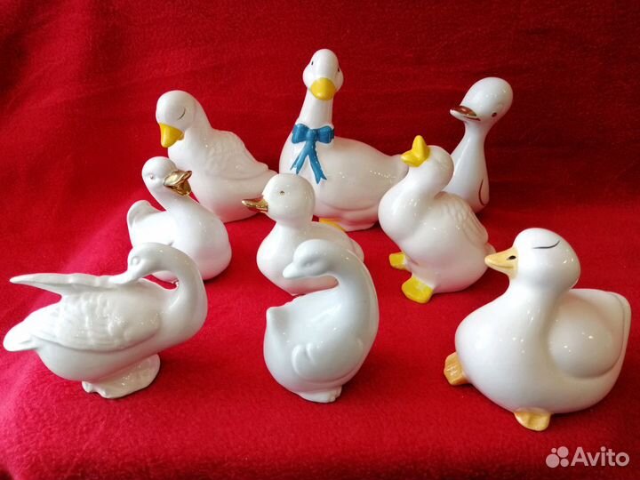 Гуси фарфоровые с позолотой. Винтажные из Германии