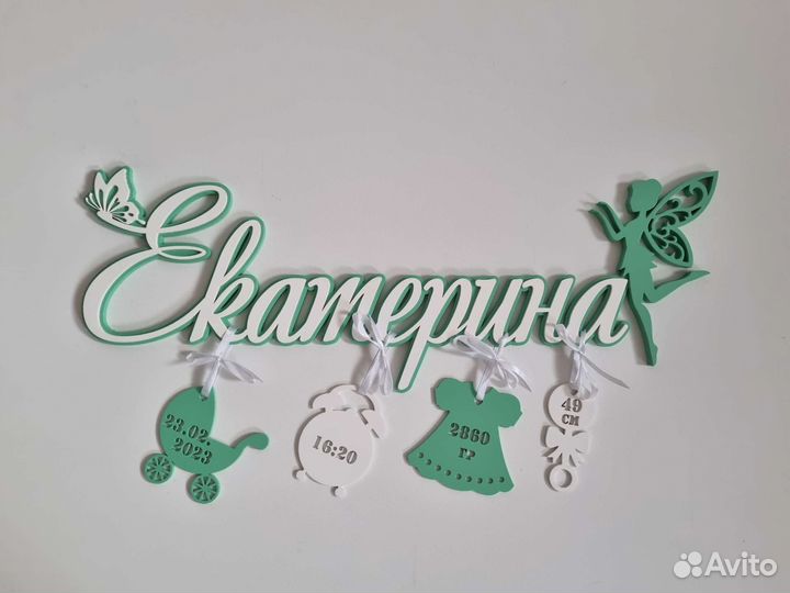 Именная детская метрика для новорождённого