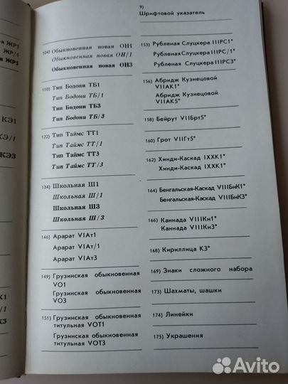 Фотонаборные шрифты.