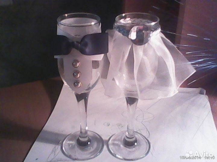 Свадебные бокалы ручной работы