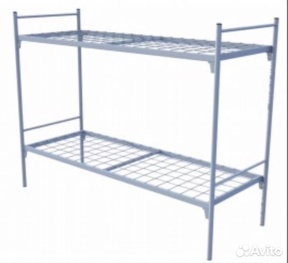 Металлический двухъярусный кровать и одноярусная д