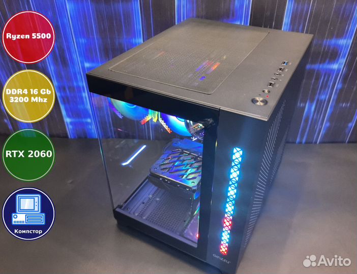 Игровой компьютер AMD5500-RTX2060-16DDR4-DMO61-A520