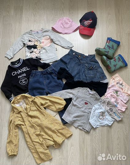 Пакет одежды для девочки, Zara, HM,р.98-104