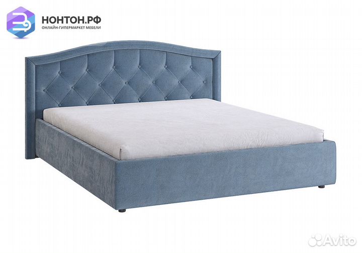 Кровать Верона 2 1.6 м светло-синяя