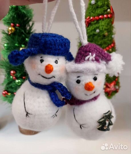 Вязанные снеговики