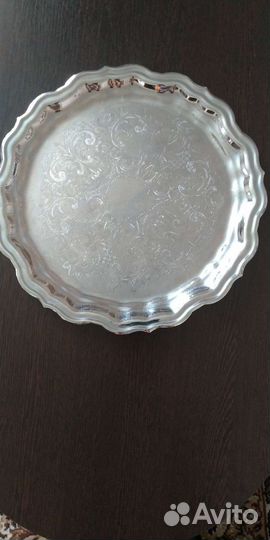 Поднос. Кольчугино. СССР никелированный мельхиор