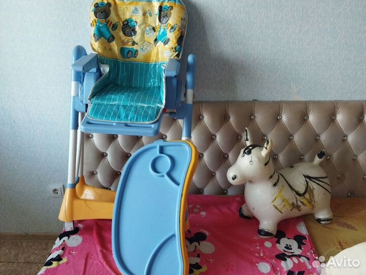 Стульчик для кормления+ослик попрыгун