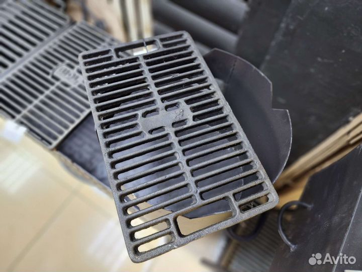 Чугунная Решетка гриль 420х250 с ручками