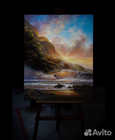 Картина маслом море