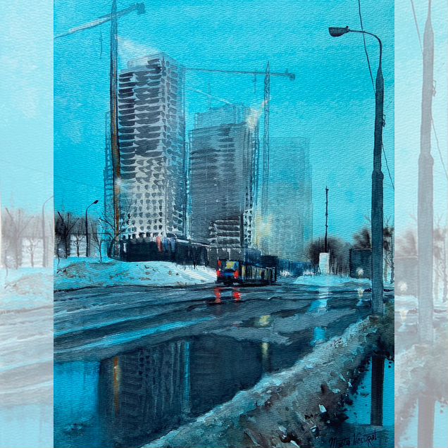 Картина Утро акварель