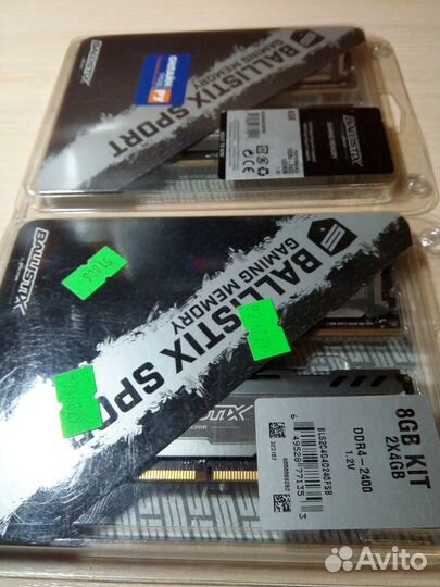 Crucial Ballistix Sport ddr4 8gb 2400 (2х4Gb)