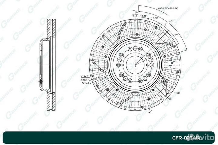 Диск тормозной перфорированный G-brake GFR-02346