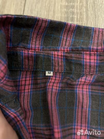 Рубашка в клетку женская розовая 42