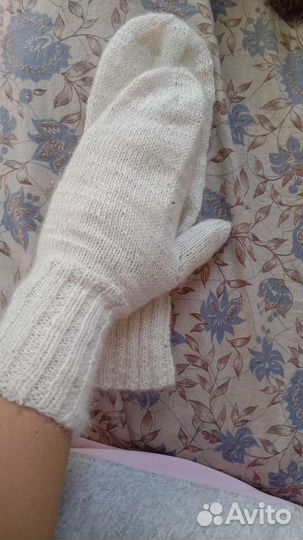 Варежки женские пуховые